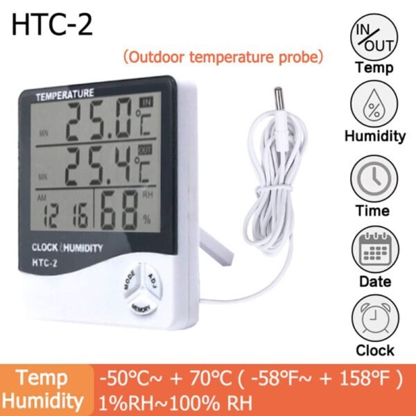 HTC-2 LCD Digital Thermometer Hygrometer
